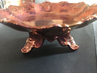 Antique M.  Z.  Austria Lusterware Copper/purple Candy /display Dish