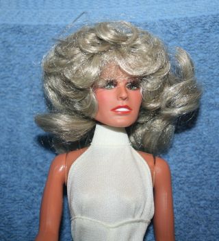 Vintage Farrah Fawcett Doll By Mego Corp 1975 White Jumpsuit Charlie 