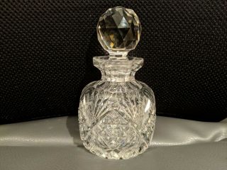 Antique Abp American Brilliant Period Deep Cut Glass Perfume Bottle