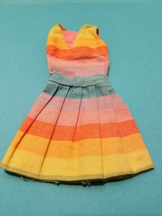 Vintage Barbie Fun N Games 1619 1965 - 66 Rainbow Stripe Dress Only