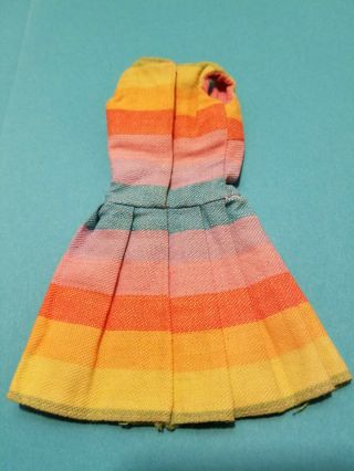 Vintage Barbie Fun N Games 1619 1965 - 66 Rainbow Stripe Dress Only 3