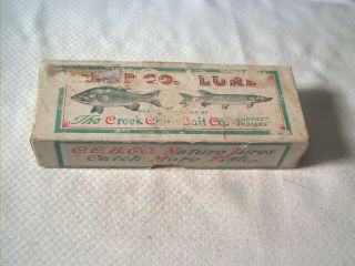 Vintage Fishing Lure Creek Chub Jointed Pikie Deep Diver Black Sucker Box Only