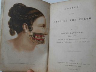Antique Book Saunders Advice On The Care Of The Teeth 1837