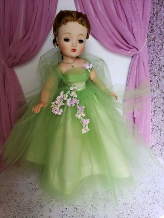 Lovely Pale green floral trimmed gown for your Cissy 6