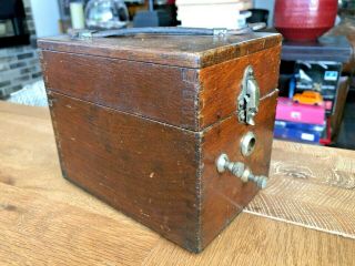 Antique Pocket Gramophone - To Restore - Wood Case - Unbranded