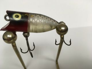 Vintage Heddon Tiny Lucky 13 Fishing Lure Gold Eyes Silver Shiner
