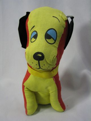 VINTAGE SUPERIOR TOY AND NOVELTY INC STUFFED CLOTH RED YELLOW DOG CARNIVAL PRIZE 3
