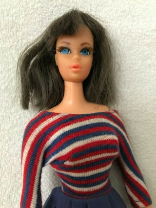 Vintage Mattel 1968 Mod Barbie Blue Eyed Brunette With Lashes