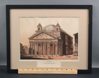 19thc Antique 1820 Matthew Dubourg The Pantheon Aquatint Engraving Print