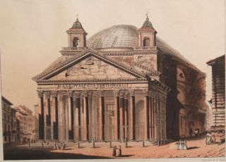 19thC Antique 1820 Matthew Dubourg The Pantheon Aquatint Engraving Print 3