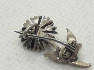 antique victorian silver flower and paste brooch.  brooch. 5