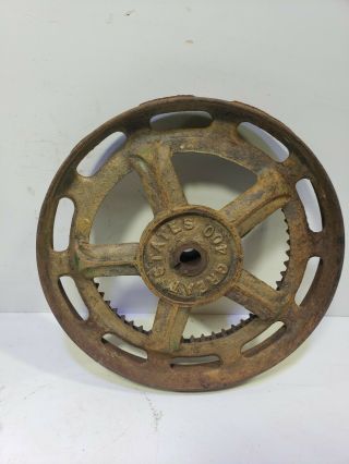 Vintage Cast Iron Gear / Flywheel / Wheel Vintage Cast Iron Gear 9 