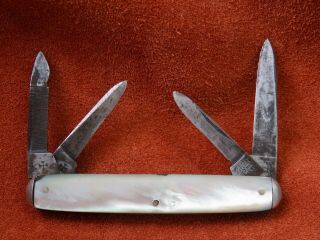 Vintage Antique Folding Pocket Knife Rodgers Sheffield Senator Mop 1904 Majesty