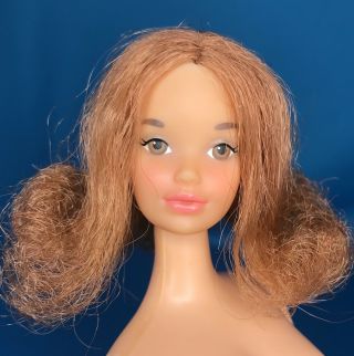 Vintage Mod Quick Curl Kelly Barbie Doll Titian Red Hair Brown Eye Steffie Face