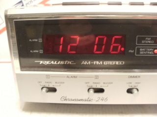 Vintage Realistic Chronomatic 246 AM/FM Stereo Alarm Clock Radio Model 12 - 1553 2