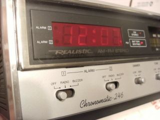 Vintage Realistic Chronomatic 246 AM/FM Stereo Alarm Clock Radio Model 12 - 1553 8