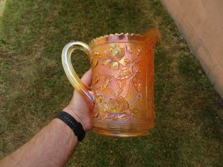 Antique Imperial Carnival Glass Lustre Rose Clambroth Marigold Large Pitcher