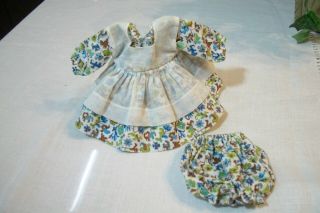Vintage Vogue Ginny Tiny Miss Dress & Panties - 1955 - Flowered Dress & Pinafore