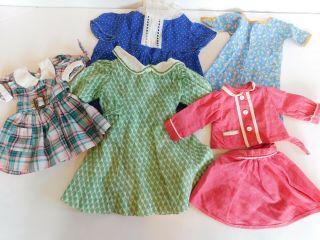 4 Vintage Doll Dresses Skirt Jacket Plaid Dress 8 " Long For 15 - 17 " Doll