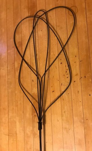 Antique/Vtg Twisted Wire Rug Beater Brown Wooden Handle Decorative Country Farm 4