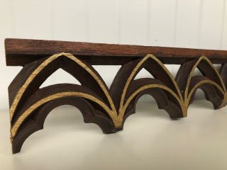 Gilt Gothic Tracery/pediment Carved In Wood (1)