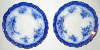 2 Antique Touraine Flow Blue Henry Alcock England 8.  75 " Bowl China/porcelain