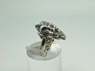 Rare Zoltan White Antique Arts & Crafts Sterling Silver Satan/Satyr Ring Size O 3