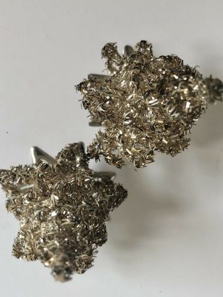 2 Antique Vintage Gold Tinsel Christmas Trees Germany Aluminum Holiday A1 5