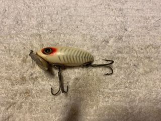 Fred Arbogast Jitterbug White Silver Old Fishing Lure 1 2