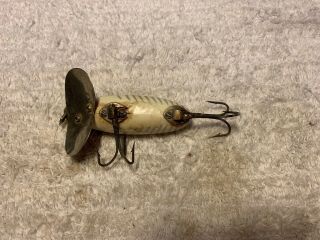 Fred Arbogast Jitterbug White Silver Old Fishing Lure 1 4