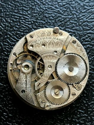2 - 16s WALTHAM POCKET WATCH MOVEMENTS GREAT DIAL AND HANDS FOR FIX GOOD BALANCE 5