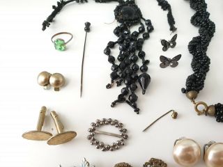 Antique & Vintage Mixed Costume Jewellery Jewelry Joblot Car Boot Earrings Rings 5