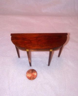 Vintage Dollhouse Miniature Artisan Signed inlayed table by R.  A.  Hines,  1985 4