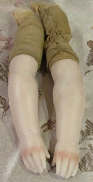 Antique C1890 German Doll Body Parts,  5 " Long Bisque Arms For Parian Or Bisque