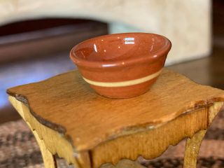 IGMA Artisan Jane Graber Stunning Miniature Primitive Redware Small Mixing Bowl 2