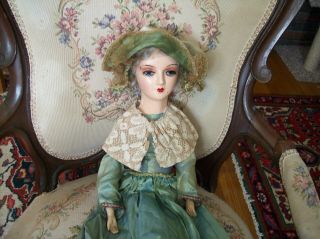 Vintage Wks Boudoir Doll - 1930s Era - Dressed In Green
