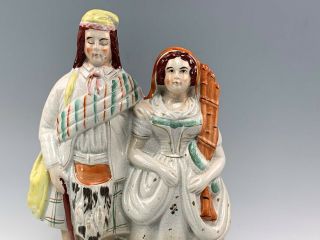 Antique 19th Century Staffordshire Pottery Figure of Scottish Man & Woman 2