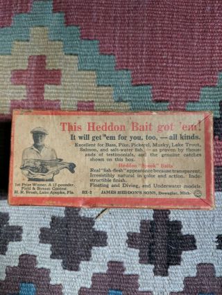 Heddon 740 Sunfish Punkinseed Fishing Lure Tackle w/ Box Insert Vintage Antique 2