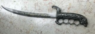 Antique Sword Art Dagger Knife Asian Dragon Stainless Steel Blade