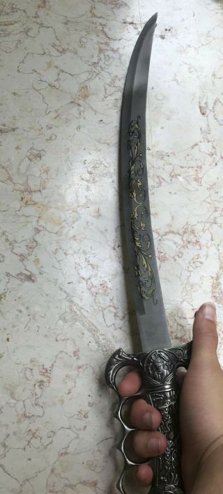Antique sword Art Dagger Knife Asian Dragon Stainless Steel Blade 2