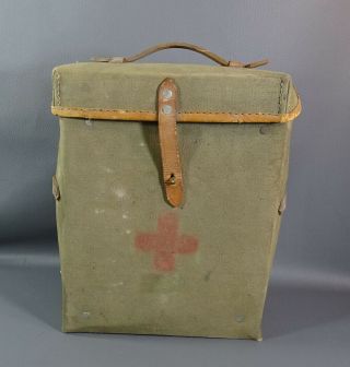 Wwii German Army Medical Red Cross Doctor Surgical Instrument Tool Set Bag Case