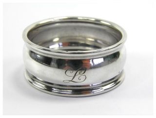 Antique Sterling Silver Serviette Napkin Ring Engraved Initial L Chester 1925
