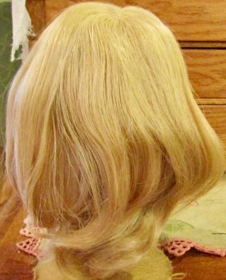 G222 Vintage 11 - 12 " French Human Hair Doll Wig For Antique Bisque Doll