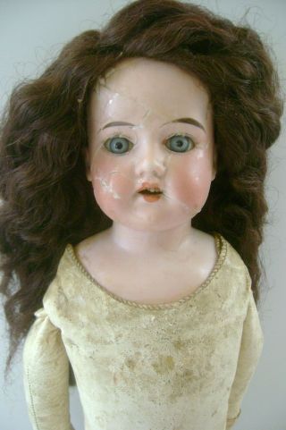 Antique Bisque / Leather Body Germany 18 Inch Doll Restore 370 Dep