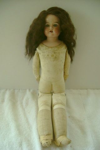 Antique Bisque / leather body Germany 18 inch doll restore 370 DEP 2