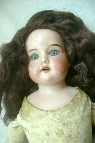 Antique Bisque / leather body Germany 18 inch doll restore 370 DEP 4