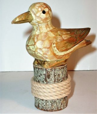 Old TERN SEA BIRD Hand Carved Wood Art Sculpture Statue Figurine Vintage Antique 4