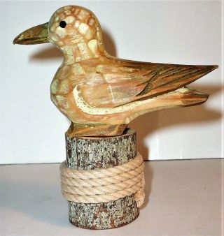 Old TERN SEA BIRD Hand Carved Wood Art Sculpture Statue Figurine Vintage Antique 5