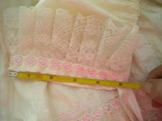 Vtg Antique Victorian Composition Bisque Doll Lace Dress and Bonnet - 3