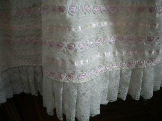 Vtg Antique Victorian Composition Bisque Doll Lace Dress and Bonnet - 6